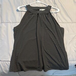 White House Black Market Black and White Sleeveless Blouse